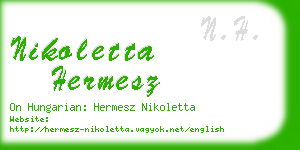 nikoletta hermesz business card